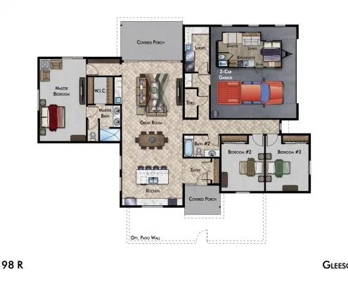 2198 R Gleeson 2D Colorized Floor Plan 1