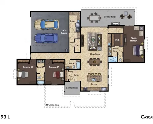 2293 L Cascabel 2D Colorized Floor Plan