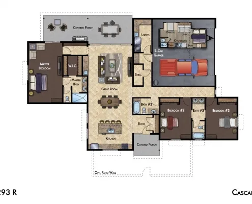 2293 R Cascabel 2D Colorized Floor Plan